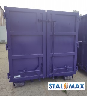 Kontener Hakowy Stal-Max RAL 5022 tył potrójny system ryglowania