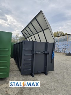 Kontenery hakowe Stal- Max z dachem 7016 RAL